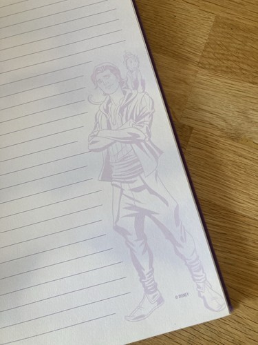 DISNEY ALADDIN GRANDE QUADERNO DIARIO VIOLA VELLUTO SENSAZIONE FLOCCATO INUTILIZZATO - Foto 7 di 13