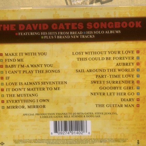 David Gates & Bread CD Songbook Hits Make It With You If Everything I Own Guitar - Picture 2 of 17