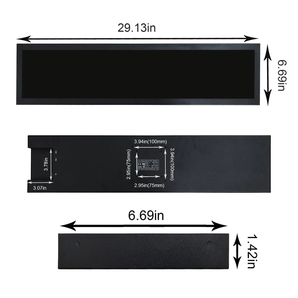 28inch 1920x360 IPS LCD Monitor Auto Play Copy Video Partition Playback USB Port - Image 4 of 4