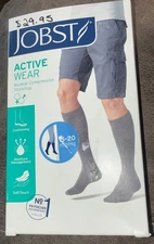 Jobst ActiveWear Moderate Compression Knee High Socks 15-20mmHg Steel Grey Sm