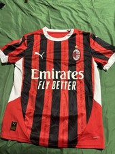 PUMA AC Milan Soccer Jersey Emirates Fly Better Red Black White