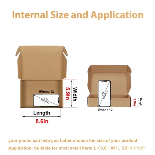 Shipping Boxes 9x6x2 Set of 20, Corrugated Cardboard Box for Packing Small Bu... - Picture 3 of 6