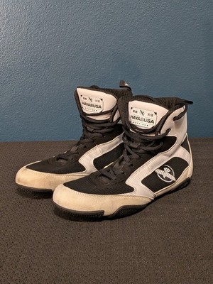 Hayabusa Pro Boxing Shoes Mens 6 High Top Black White