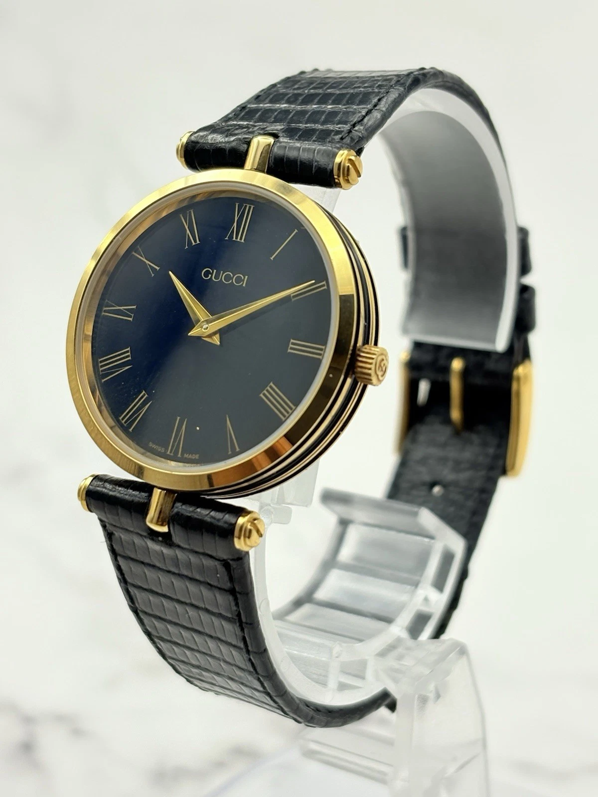 [NEUF+] Montre Homme Vintage Gucci 2000M Sherry Line Noir Or Quartz Du Japon