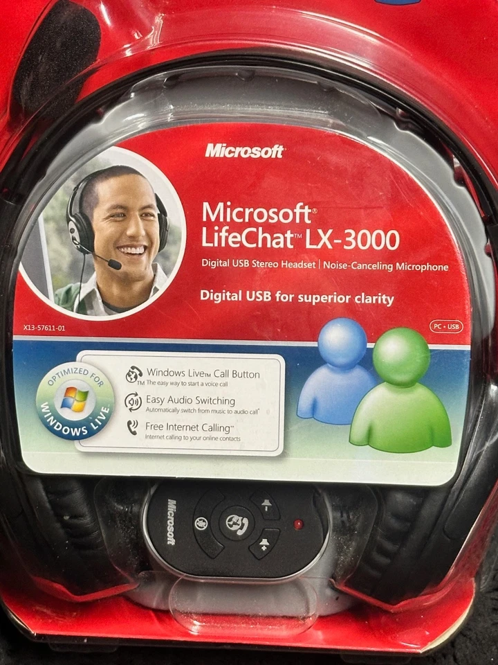 BRAND NEW Microsoft LIFECHAT LX-3000 Black Headband Headsets- FACTORY SEALED - Image 2 of 4