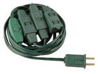 Northlight 12 ft Green Indoor Polarized Extension Power Cord with 9-Outlets