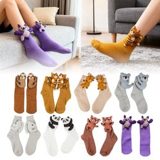3D Cute Animals Socks Knitted Pattern Floor Socks Unisex Funny Christmas Gift CW