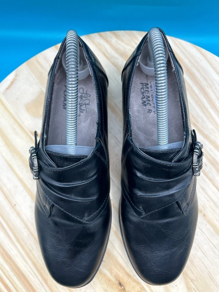 Vestido Life Stride Velocity Flex Oxford para mujer talla 8W negro sin cordones punta almendra Foto 4 de 4