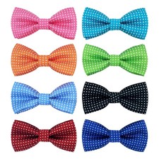 8 Colors Dot Small Dog Collar Bow Ties Attachment Accessories Assorted 8 PCS