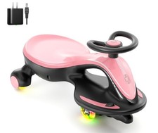 6V Electric 2-in-1 Rechargeable Toddler Wiggle Car Ride-On Pink  Black
