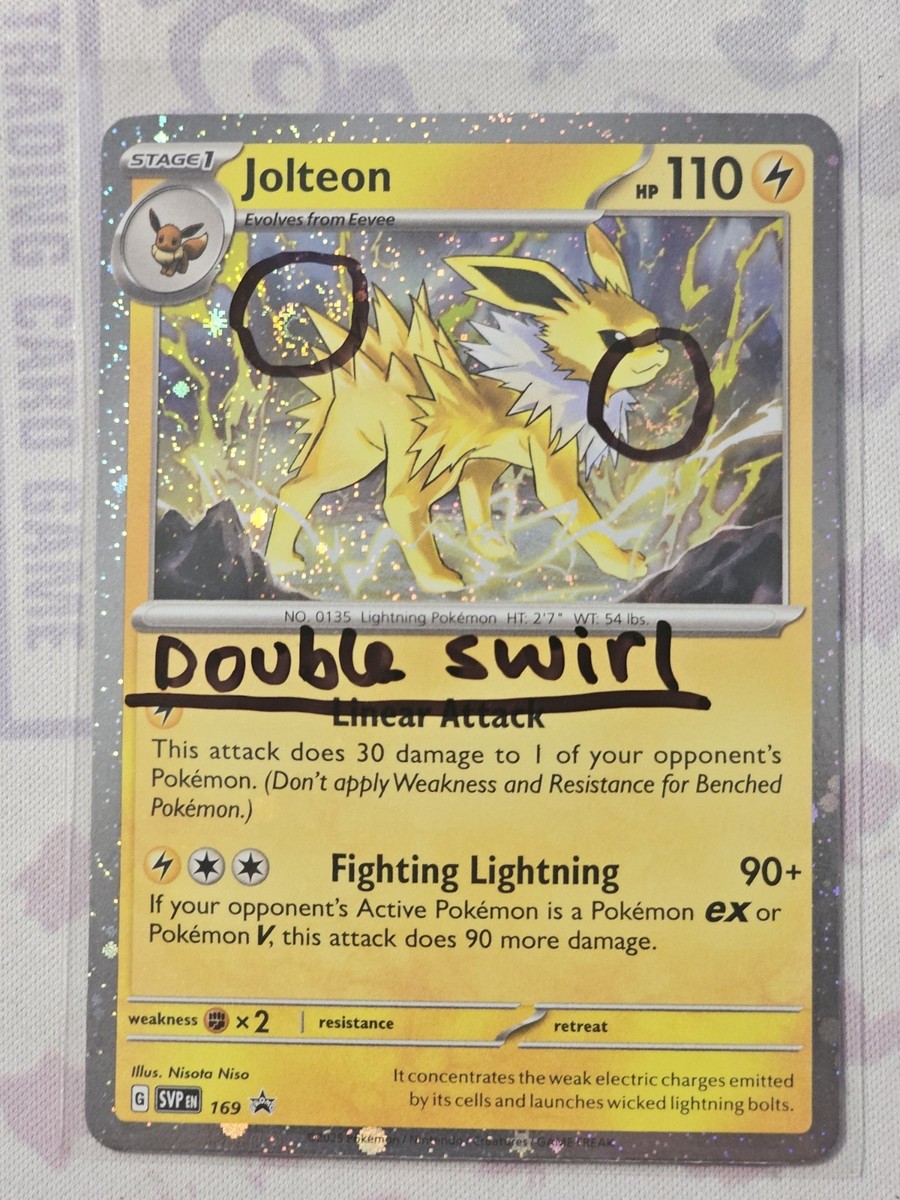 Pokémon TCG  Jolteon 169 Cosmo Holo Promo With Double Swirl!! Nm