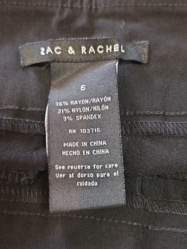 Zac & Rachel Women’s Slim Ankle Pants Black Size 6 NWT Stretch Dress Work - Picture 3 of 7