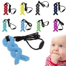 Twist Tourettes Autism ADHD Sensory Chew Silicone Necklace Pendant BPA Free