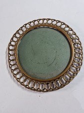 Unusual Antique round  brass Photo frame