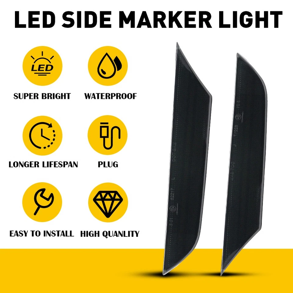 LED Side Marker Signal Lights Switchback Lamps For 2003-2006 Infiniti G35 Sedan - Image 3 of 4