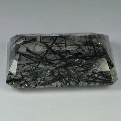 75.86 c HUGE SIZE ULTRA RARE BLACK HAIR RUTILE QUARTZ OCTAGON See Vdo 2883 - Image 4 of 4