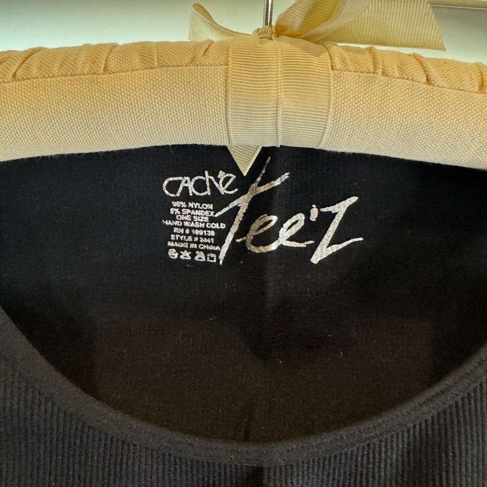 CACHE BLADK RIBBED BASIC TEE Z  TANK OSFA - image 3