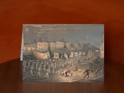 The Procession of the Lewes Bonfire Boys by Thomas Henwood - A5 Art Print Card