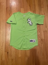 Vintage Majestic Chicago White Sox Jersey YOUTH LARGE MLB USA Made Lime Green