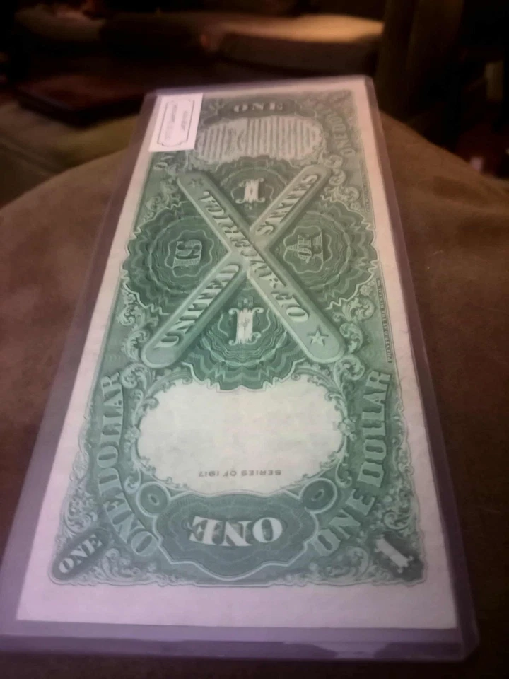 1917 Estados Unidos $1 Cavalo de Serra Tamanho Grande Selo Vermelho, Estado Incrível...! - Imagem 4 de 4