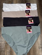 Maidenform 4-Pair Women's High Leg Bikini Seamless Underwear Nylon Blend 2XL