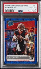 2020 PANINI DONRUSS OPTIC BLUE SCOPE #151 JOE BURROW ROOKIE RC PSA 10