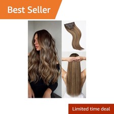 LUVME Human Hair Extensions Seamless Silky Straight 18/ 27 Iced Mocha 14 Inc...