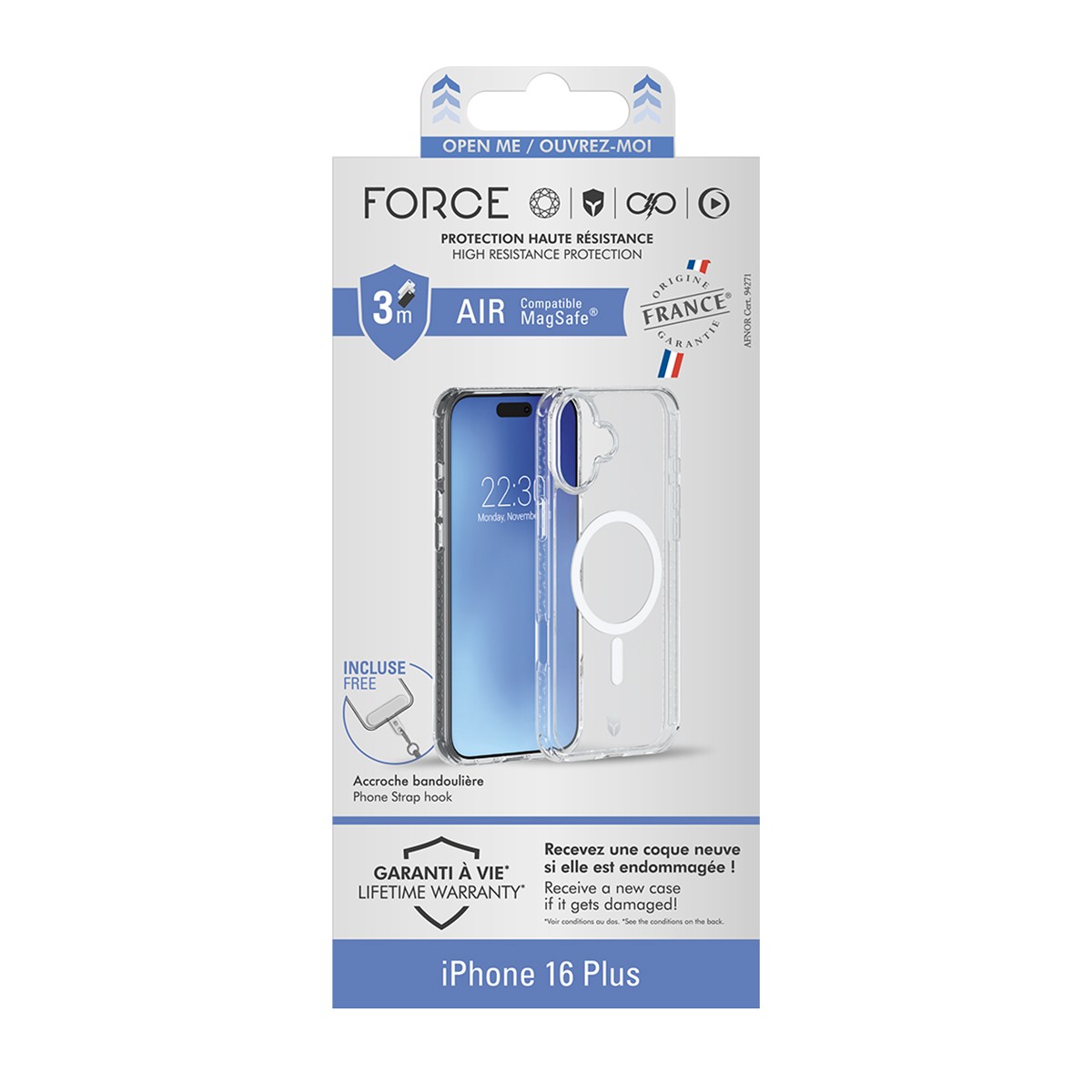 Coque iPhone 16 Plus renforcée antichoc transparente Tryax - 4
