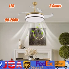 Timing 6 Wind Speed LED Ceiling Fan Light Remote Control Ceiling Mount Light