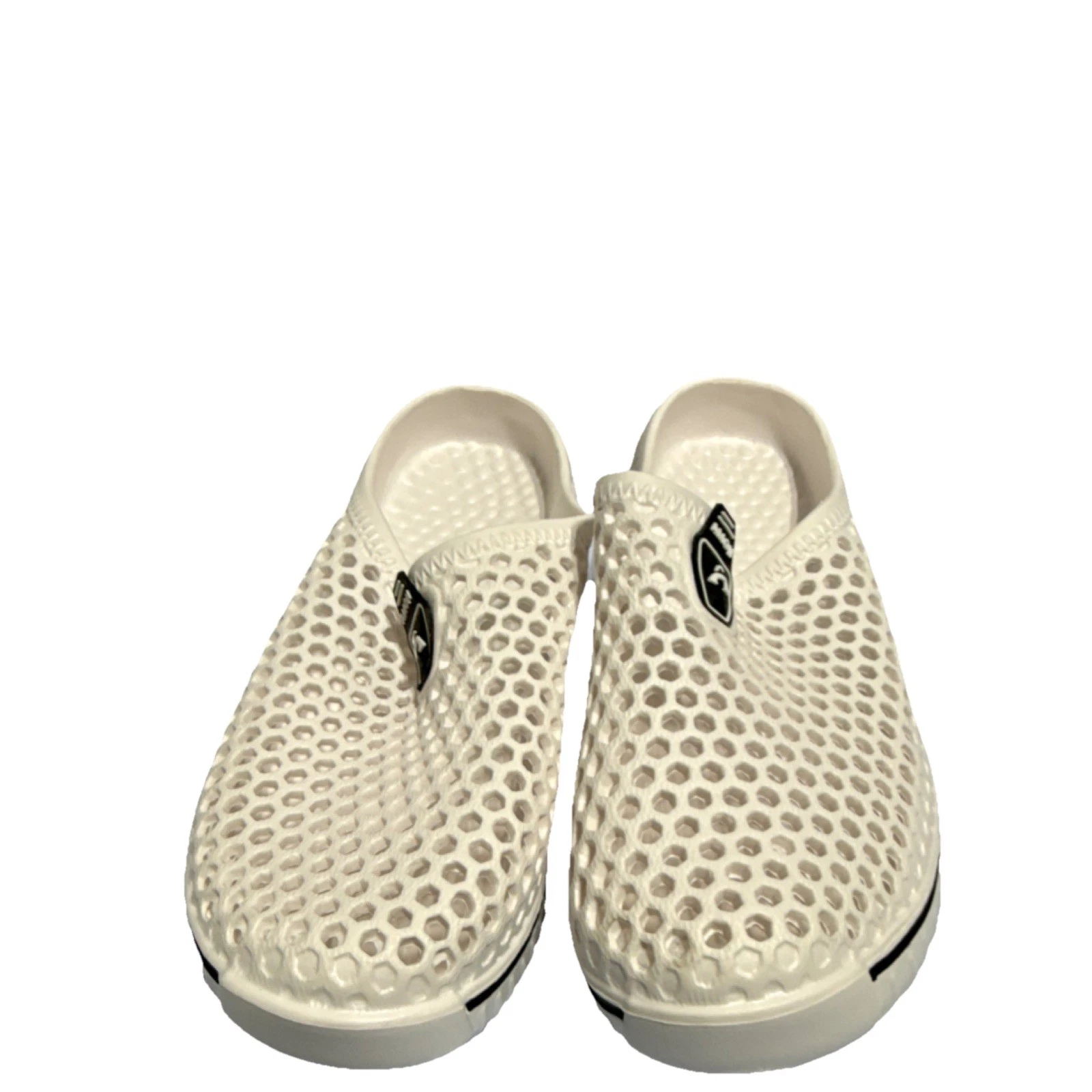 AMOJI White Synthetic Slip-On Sandals Men's 7-7.5 EU 40 Standard Casual Logo