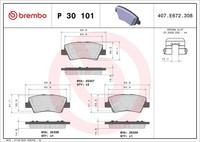 Brembo Bremsbelagsatz Scheibenbremse Prime P 30 101 FüR Hyundai OS Kona Soul KIA