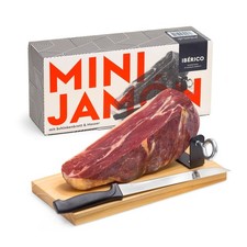 MINI IBÉRICO-SCHINKEN im Geschenkkarton mit Ständer und Messer (89,90 EUR/kg)