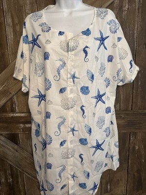 Women s Tropical Print Top Size 3XL Short Sleeve