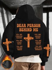  Jesus Cross Back Print Men's Christian Faith Graphic Hooded Sweatshirt - Jesus