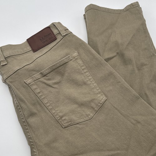 LL Bean Flex Slim Straight Jeans Herren 36 x 30 (passt 35 x 30) Braun Stretch