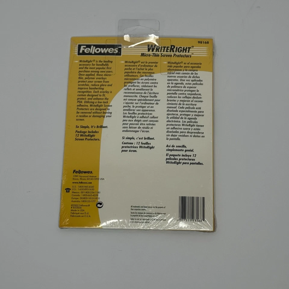 Fellowes WriteRight Micro-Thin Screen Protectors for Palm M130 98168 New Sealed - Image 2 of 2