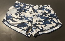 Athletic Works Women s Xxl 20 Blue Camo Shorts W/Drawstrings 4 Inch Inseam