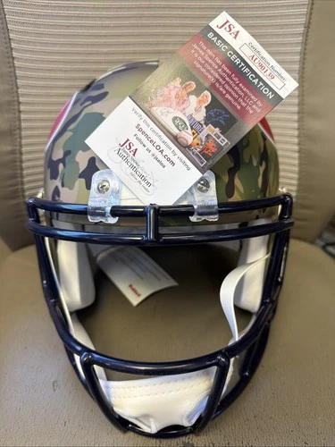 Tank Dell Autographed Full Size Riddell Camo Alternate Helmet Texans 🔥🏈🔥 JSA!