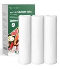 Vacuum Sealer Bags 11" x 16ft BPA-Free Food Saver Rolls 3-Pack for Sous Vide ...