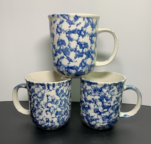 3 Folkcraft By Tienshan Stoneware Cabin In The Snow Coffee Mugs 3.75" - Picture 1 of 10