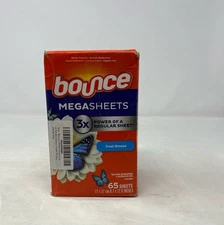 Bounce MegaSheets Fresh Breeze Dryer Sheets, 65-Count 8.7 x 12.6 in