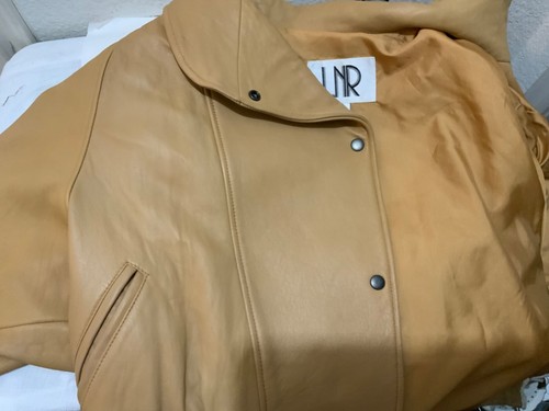 LNR La Nouvelle Renaissance Womens Leather Jacket Size M Brown Button up - Picture 15 of 16