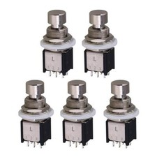 5Pcs DPDT Latching ON/ON Foot Switch Guitar Effects Pedal Stomp Box 6pin