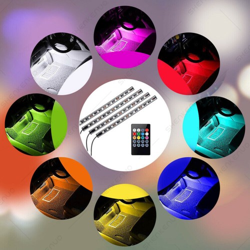 For Car Truck Interior Decor Neon Atmosphere LED Light Strip RGB Colors + Remote - Foto 5 di 12