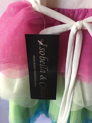 Isobella and Chloe Girls Pastel Ruffled Tiered Dress Size 6-New - Picture 6 of 7