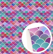 Mermaid Scales FAUX LEATHER SHEET 8 X 12" 1203901 multicolor