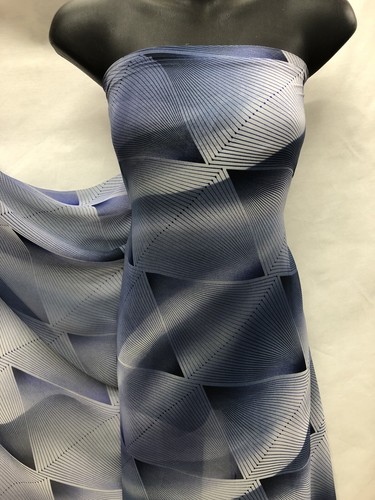 Designer mehrfarbig Chiffon Zickzack Druck Stoff Kleid Handwerk Hochzeit Licht - Bild 6 von 6
