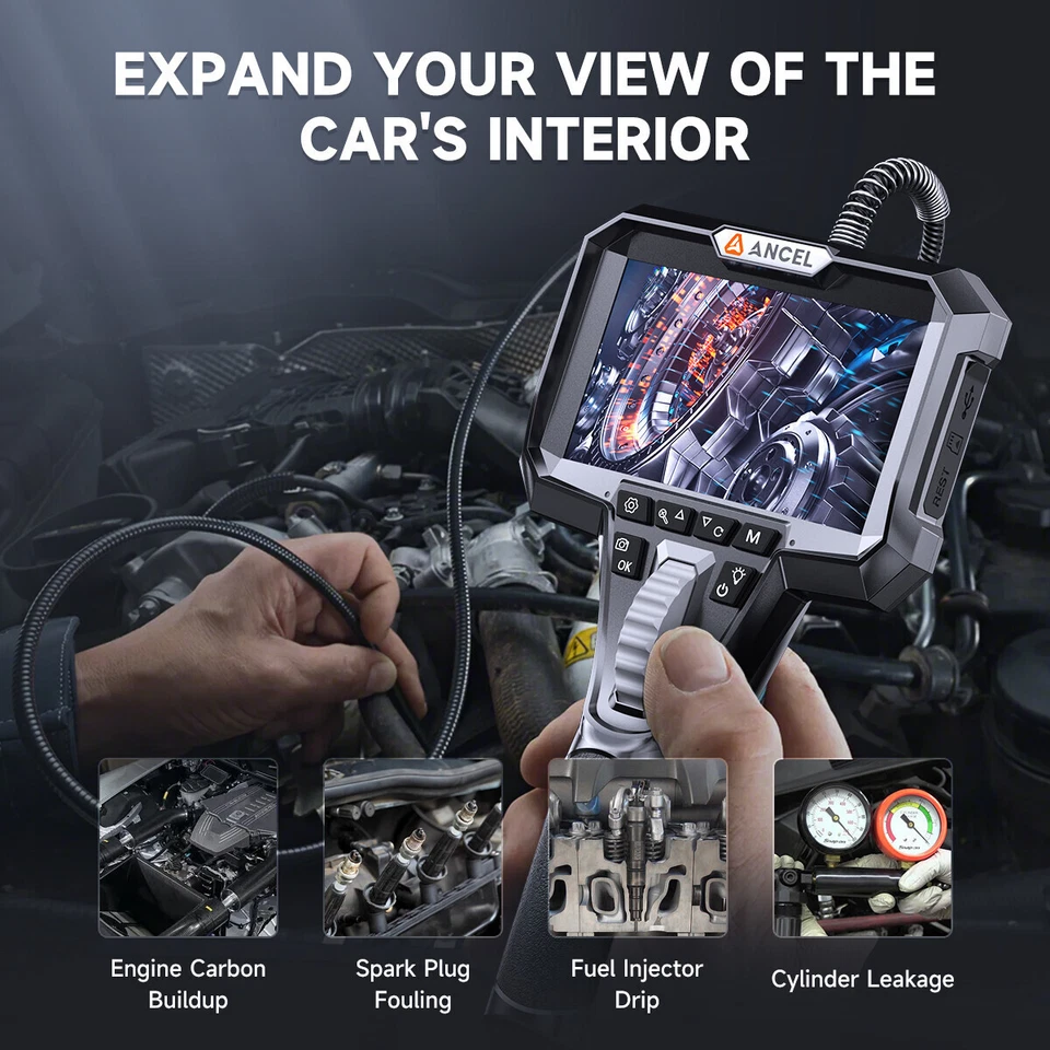 ANCEL AN301 Industrial Endoscope 6.2mm Articulating Endoscope 2-Way 210° 1080P - image 4 of 4