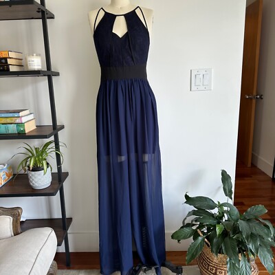 BCBG Generation Chiffon Lace Maxi Dress-Gown-Blue/Black Color-Size 2-NWT $148 | eBay BCBG Generation Chiffon Lace Maxi Dress-Gown-Blue/Black Color-Size 2-NWT $148 | eBay