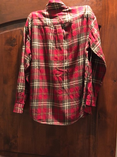 GAP BOYS PLAID FLANNEL BUTTON DOWN RED SIZE XL VINTAGE 100% COZY COTTON HOLIDAY - Picture 2 of 3